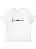 Truck Driver Heartbeat T-Shirt - Black