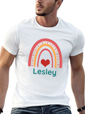 Lesley Rainbow Heart Personalized T-Shirt