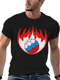 Flaming Soccer Ball Graphic Tee