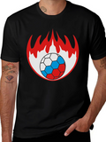 Flaming Soccer Ball Graphic Tee