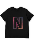 Black T-Shirt with Gradient N Graphic