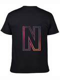 Black T-Shirt with Gradient N Graphic