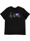 Heartbeat Russia Flag Graphic T-Shirt