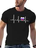 Heartbeat Russia Flag Graphic T-Shirt