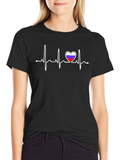 Heartbeat Russia Flag Graphic T-Shirt
