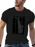 Saxophone Graphic Black T-Shirt - Musician Style