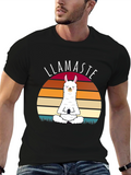 Llamaste Yoga T-Shirt - Meditating Llama Graphic Tee