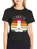 Llamaste Yoga T-Shirt - Meditating Llama Graphic Tee