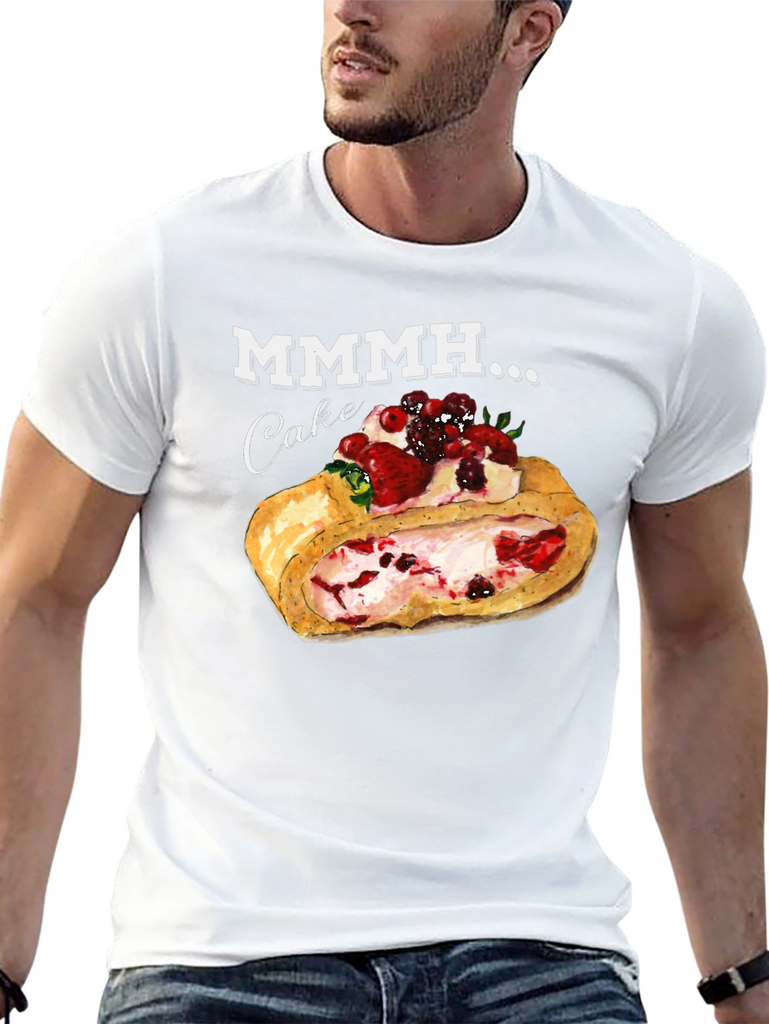 Mmmh Cake Dessert T-Shirt - Foodie Fashion