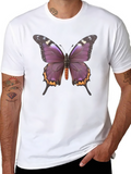 Butterfly Graphic Tee - Stylish Black T-Shirt