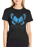 Butterfly Spring Black T-Shirt