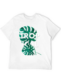 Tropical Leaf Graphic Tee - Black