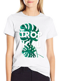 Tropical Leaf Graphic Tee - Black