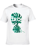 Tropical Leaf Graphic Tee - Black
