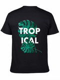 Tropical Leaf Graphic Tee - Black
