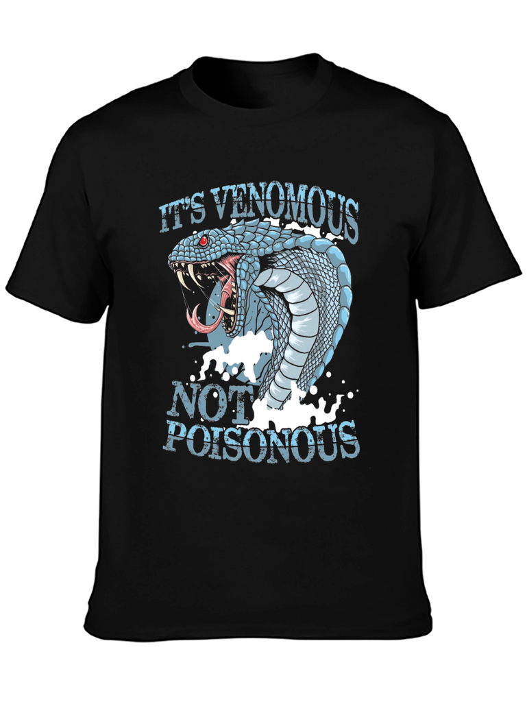 Venomous Snake Graphic T-Shirt - Black