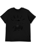 Crazy Shark Lady Black T-Shirt