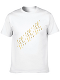 Modern Black Tee with Abstract Gold Design