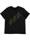 Modern Black Tee with Abstract Gold Design