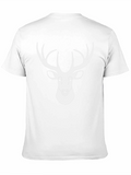 Deer Head Graphic Tee - Black Cotton Blend