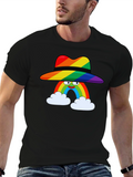 Rainbow Character Graphic Black T-Shirt