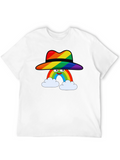 Rainbow Character Graphic Black T-Shirt
