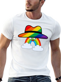 Rainbow Character Graphic Black T-Shirt