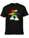 Rainbow Character Graphic Black T-Shirt