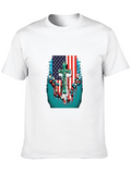 American Flag Cross Graphic Black T-Shirt