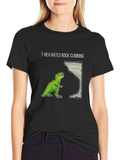 T-Rex Hates Rock Climbing Graphic Tee