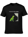 T-Rex Hates Rock Climbing Graphic Tee