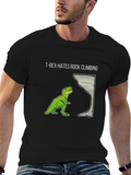 T-Rex Hates Rock Climbing Graphic Tee