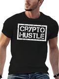 Crypto Hustle Black T-Shirt - Distressed Graphic Tee