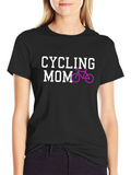Cycling Mom Graphic Tee - Black