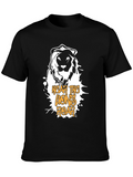 Lions Roar Graphic Tee - Black Cotton T-Shirt