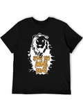 Lions Roar Graphic Tee - Black Cotton T-Shirt