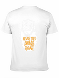 Lions Roar Graphic Tee - Black Cotton T-Shirt