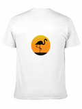 Flamingo Sunset Graphic Tee - Stylish Black T-Shirt