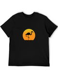 Flamingo Sunset Graphic Tee - Stylish Black T-Shirt