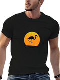 Flamingo Sunset Graphic Tee - Stylish Black T-Shirt