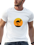 Flamingo Sunset Graphic Tee - Stylish Black T-Shirt
