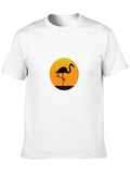 Flamingo Sunset Graphic Tee - Stylish Black T-Shirt