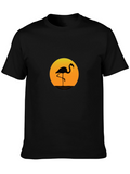 Flamingo Sunset Graphic Tee - Stylish Black T-Shirt