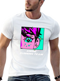 Anime Running Team Graphic Tee - Black Cotton