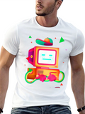Retro Computer Robot Graphic T-Shirt