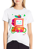 Retro Computer Robot Graphic T-Shirt