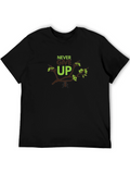 Never Give Up Graphic Tee - Black