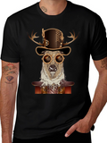 Steampunk Deer T-Shirt - Unique Animal Graphic Tee