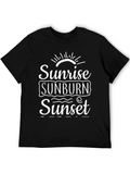 Sunrise Sunburn Sunset Black Graphic T-Shirt