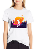 Retro Skater Planet Graphic T-Shirt